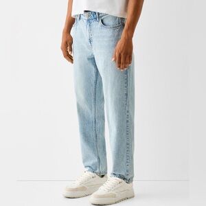 Bershka Blue Relaxed Fit Jeans
